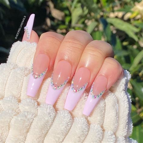 French Tip Acrylic Nails Acrylic Nails Coffin Pink Simple Acrylic