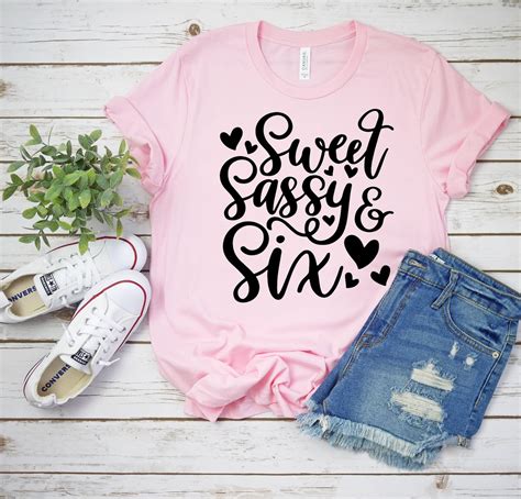 Sweet Sassy And Six Shirt6th Birthday Girl Shirtbirthday Etsy