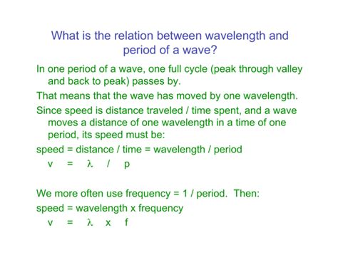 What Is The Relation Between Wavelength And Period Of A Wave