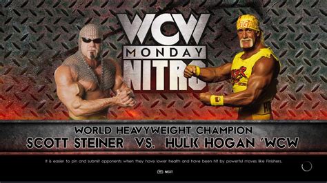 Wwe2k22 Wcw Monday Nitro 1999 Title Match Scott Steiner Vs Hulk Hogan Youtube