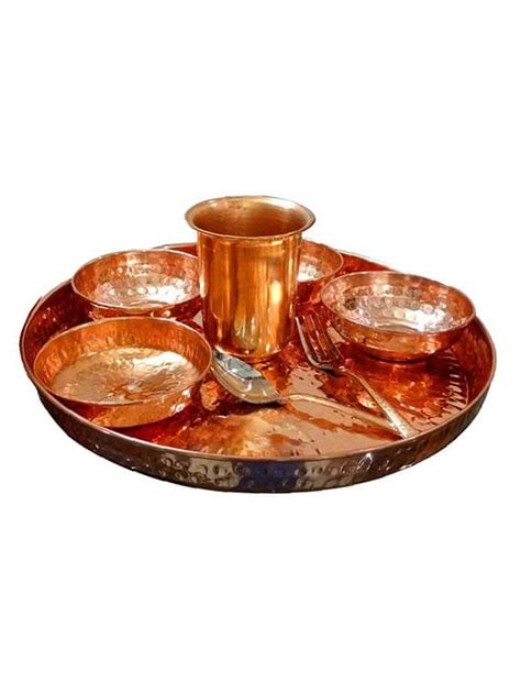Buy Asiacraft Indian Dinnerware Pure Copper Traditional Dinner Set Of