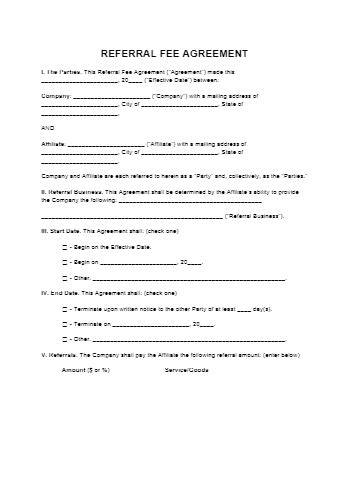 finders fee agreement template   sample