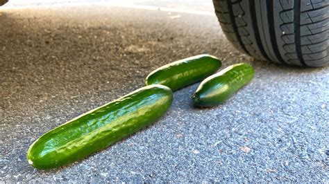 Car Vs Cucumber Crushing Crunchy And Soft Things By Car Youtube