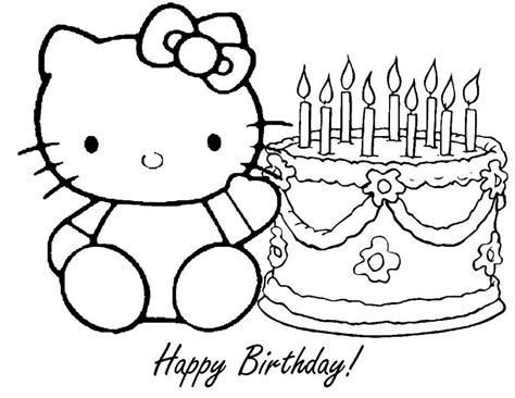 Look this awesome coloring page of hello kitty dressed as a mermaid and surrounded by beautiful flowers! Free Pictures Of Birthday Cakes - Cliparts.co