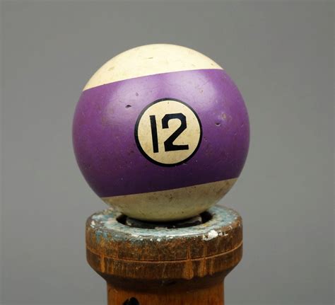 No 12 Old Clay Billiard Ball Size 225 Twelve Xii Purple Violet White