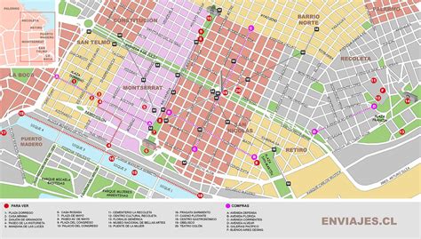 Mapa Turístico De Buenos Aires Lugares Y Circuitos Señalizados