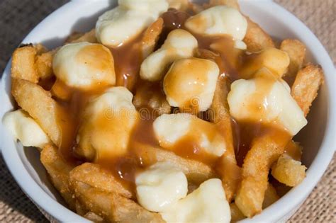 Quebec Poutine With French Fries Gravy And Cheese Curds Stock Photo