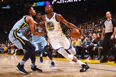 His side's top scorer with the 17.5 ppg and the 6.9 apg, ja morant from memphis grizzles is being brought into our side for the encounter. Kevin Durant of the Golden State Warriors handles the ball ...