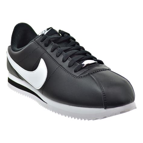 Nike Cortez Basic Leather Mens Shoes Blackwhitemetallic Silver
