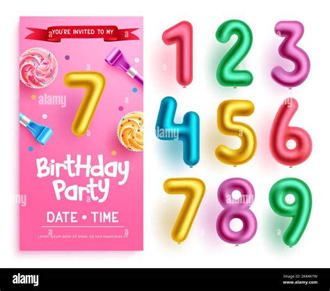 Diseño De Conjunto Vectorial De Números De Cumpleaños Kit De