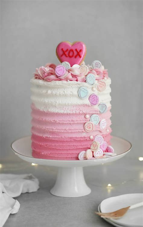 Pink Ombré Valentines Cake | The Little Blog Of Vegan