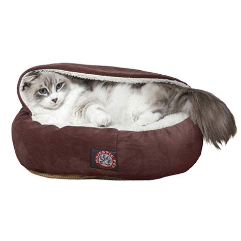 Micro Velvet Kitty Cat Bed Hut