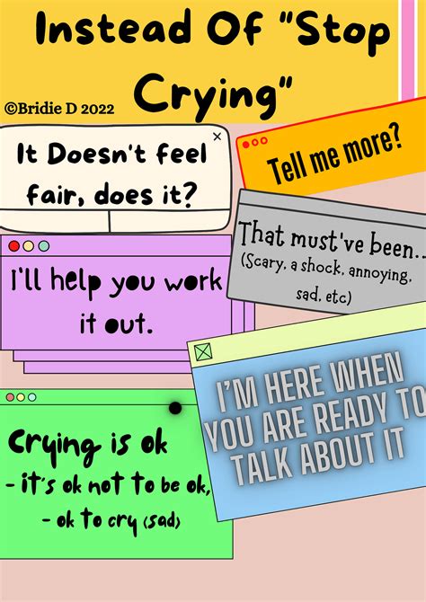 What To Say Instead Of Stop Crying By Bridie Dillon The