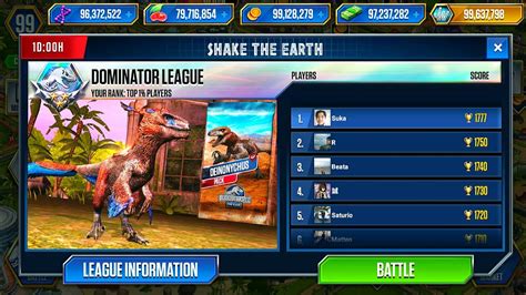Top 1 Deinonychus All Gen 2 X3 Maxed Tournament Pvp Jurassic World The Game Youtube