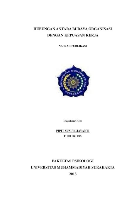 PDF HUBUNGAN ANTARA BUDAYA ORGANISASI DENGAN Eprints Ums Ac Id 28470