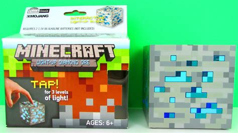 Minecraft Light Up Diamond Ore Interactive Block Toy Review And Unboxing