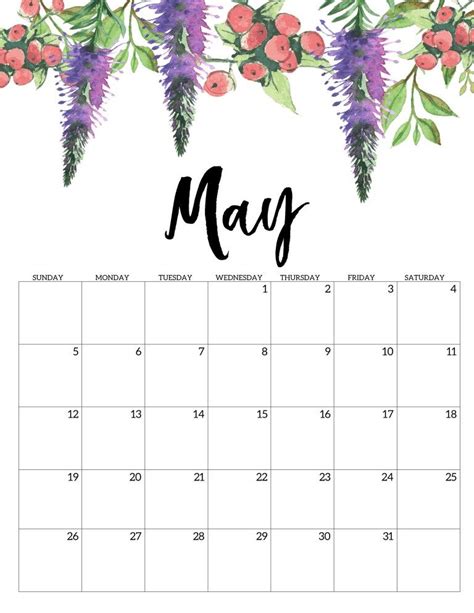 Free Printable Calendar 2019 Floral Paper Trail Design Calendar
