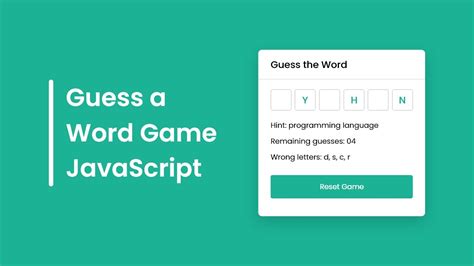 Word Guessing Game In Html Css Javascript Guess The Word Game In