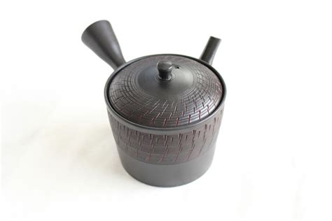 Tokoname Japanese Tea Pot Kyusu Gyokko Pottery Tea Strainer Black Biri