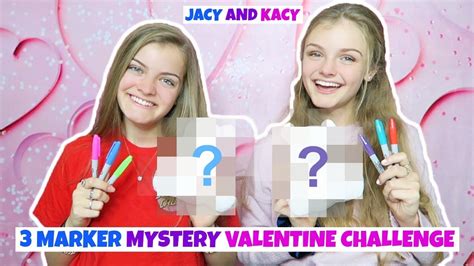 3 Marker Mystery Valentine Challenge ~ Jacy And Kacy Youtube