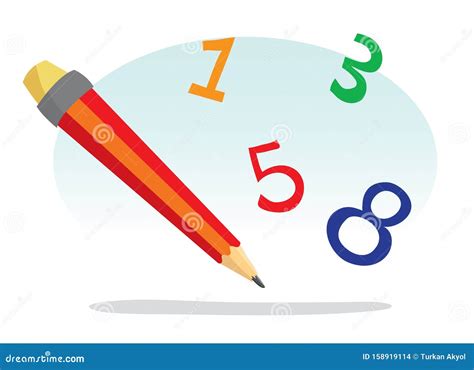 Pencil And Numbers Math Lesson Stock Vector Illustration Of Child