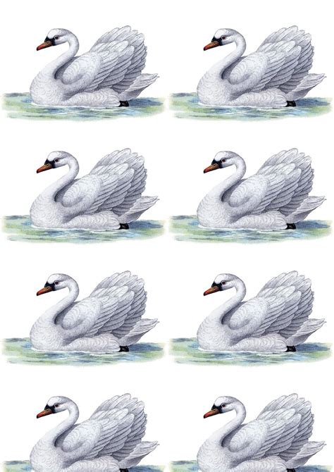 Free Printable Swan Pattern Paper Geschenkpapier Vintage Bilder