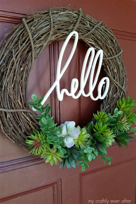 Christmas wreath ideas with ribbon. Succulent Wreath - My Craftily Ever After