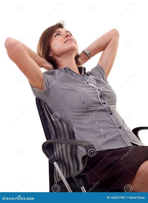 Woman Leaning Back On A Chair Royalty Free Stock Photos Image 16433198