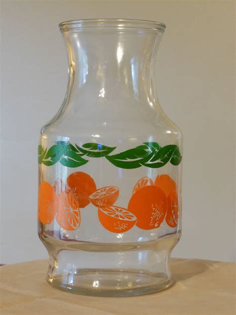 Vintage Glass Orange Juice Carafe