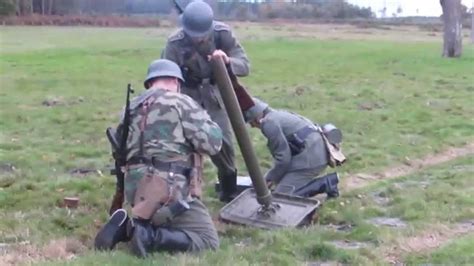 Ww2 Reenactment German Mortar Team Training Youtube