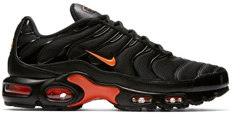Our latest to showcase comes highlighted with black across the upper while both orange and red accents are spread throughout. Nike Air Max Plus Black Orange