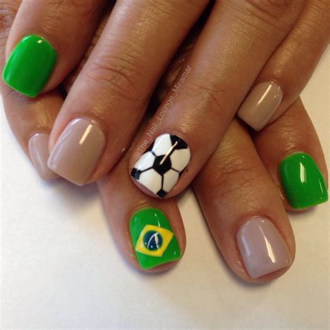 2014 World Cup Brasil Soccer Nail Art Design Unhas De Futebol Unhas