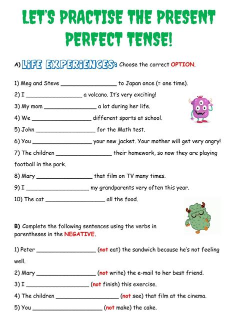 Present Perfect Online Worksheet For Grade You Can Do The Exercises