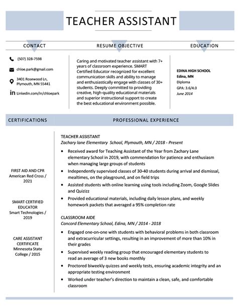 13 Teacher Resume Examples And Text Templates For 2024