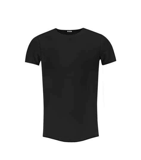 Mens Plain Black Round Neck T Shirt Longline Tee Rb Design Store