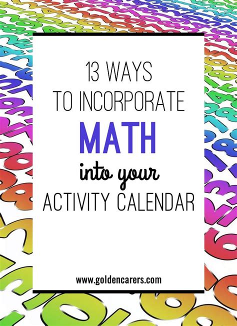 13 Ways To Incorporate Math Into Your Activity Calendar Free