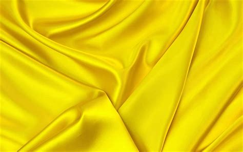Download Download wallpapers yellow silk texture, yellow fabric texture, silk background, silk texture ...