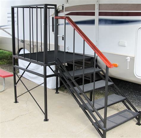 Deluxe Rv Stairs Trailer Life Rv Stuff Rv Stairs