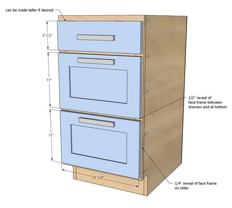 Begin with the right cabinet dimensions. Ana White | Build a 18" Kitchen Cabinet Drawer Base | Free and Easy DIY Project and Furniture ...