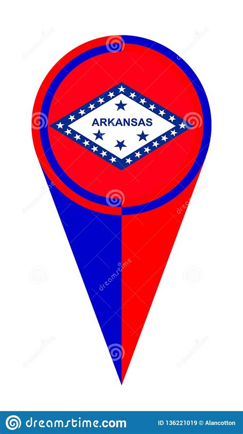 Arkansas Map Pointer Location Flag Stock Vector Illustration Of Bubble Vector