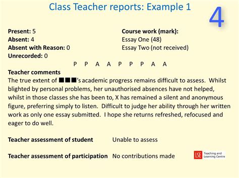 Example Reports For Class Teaching