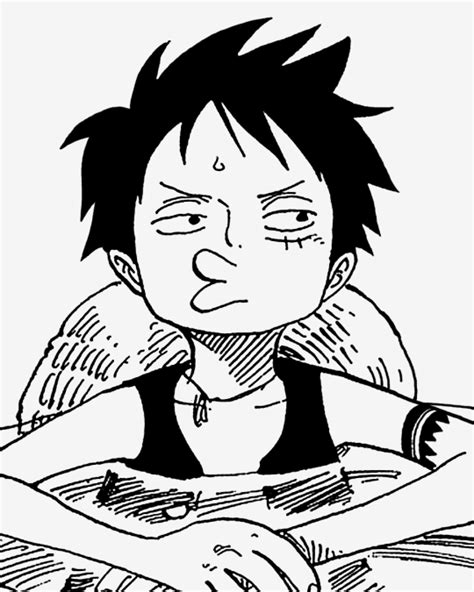 Luffy Black And White Png