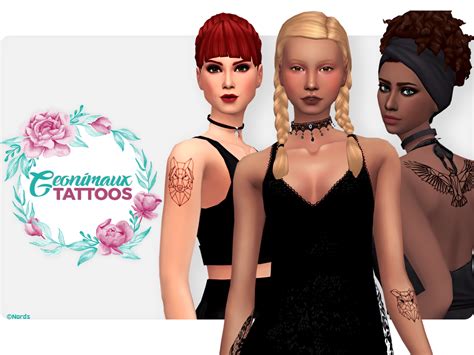 Geonimaux Tattoos Nords Art Sims 4 Tattoos Sims 4 Sims