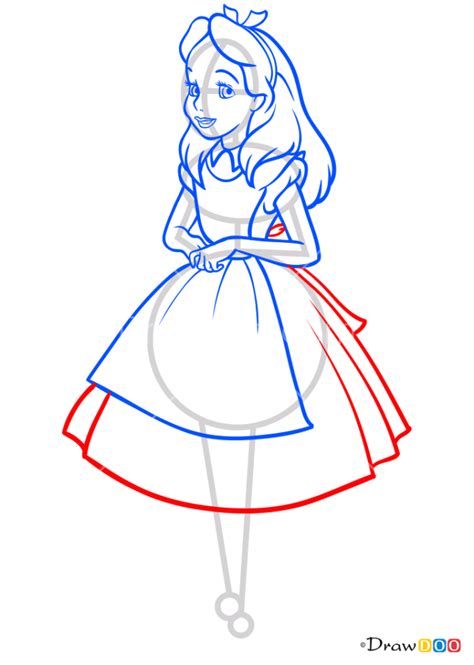 How To Draw Alice In Wonderland Easy Easy Step By Step Alice In