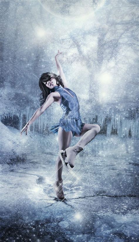 Figure Skating Art Winter Blues Shades Of Blue Winter Wonderland