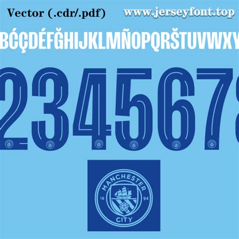 Manchester City Font 2023 2024 Otf And Vector Jersey Font