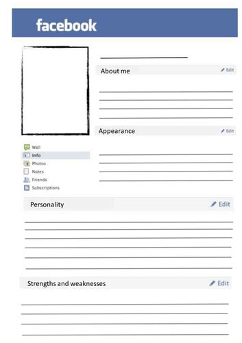 Blank Facebook Page By Svwestray Teaching Resources Tes