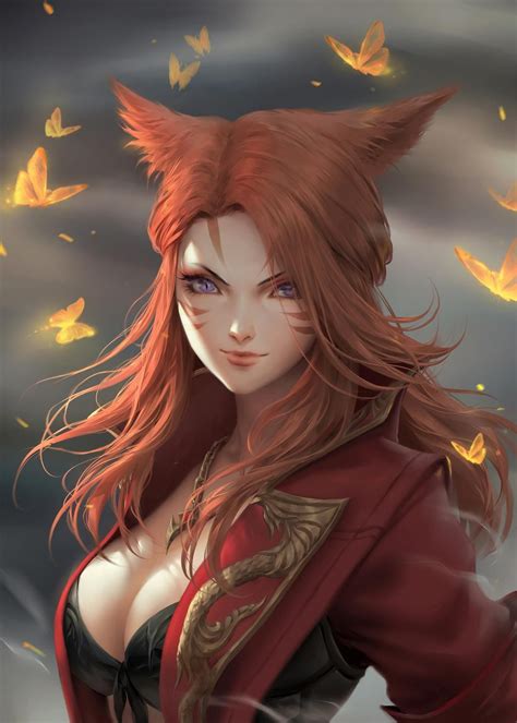 Miqote By Chubymi On Deviantart Character Portraits Fantasy Girl