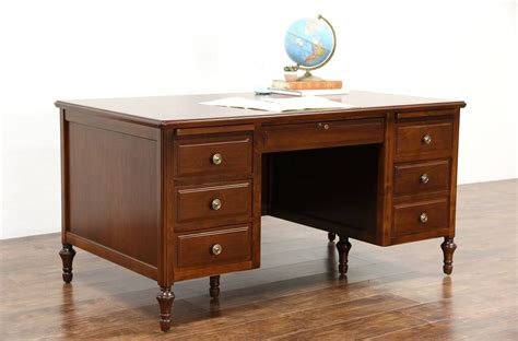 Combination of wood and metal. SOLD - Executive or Library Walnut Desk, 1930's Vintage ...