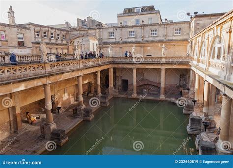 Tourists Are At The Roman Baths Of Bath Editorial Stock Image Image